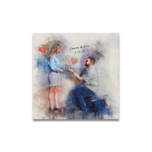 0032 - Personalized Watercolor Canvas Print 16"x16"