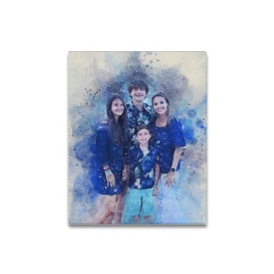 0031 - Personalized Watercolor Frame Canvas Print 16x20 inch