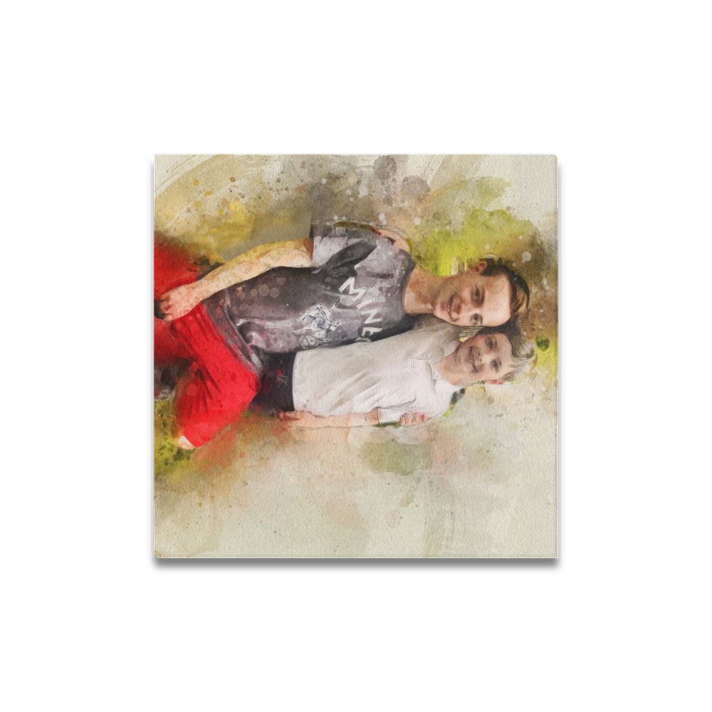 Personalized Watercolor Canvas Print 16"x16" - Image 4