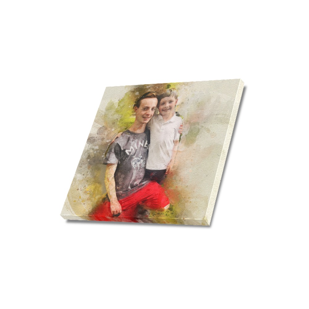 Personalized Watercolor Canvas Print 16"x16" - Image 2