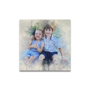 0028 - Personalized Watercolor Canvas Print 16"x16"