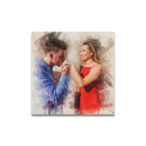 0033 - Personalized Watercolor Canvas Print 16"x16"